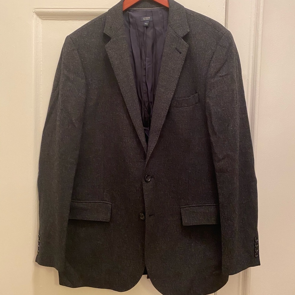 Charcoal gray men’s suit jacket